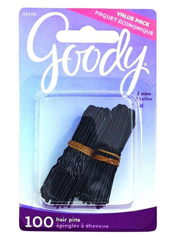 قودي  مجموعة دبابيس للشعر مكونة من 100 قطعة أسود
