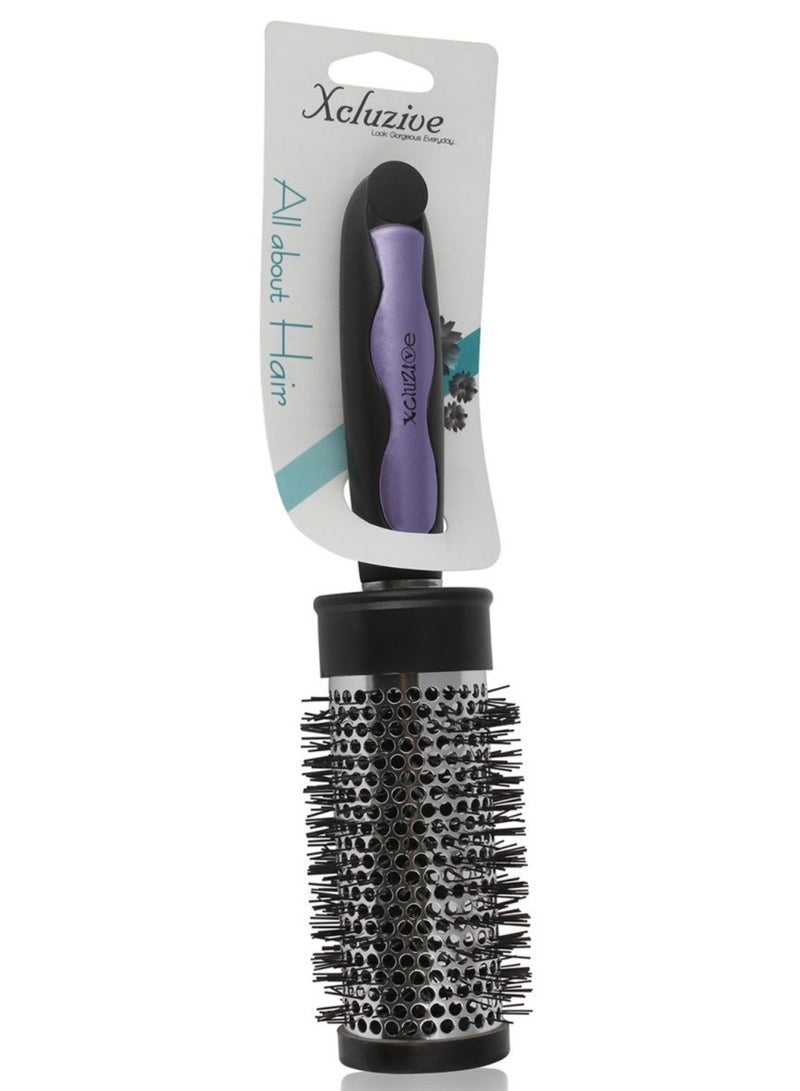 Xcluzive - All About Hair Hot Curl Brush Purple/Black/Grey - Image 1