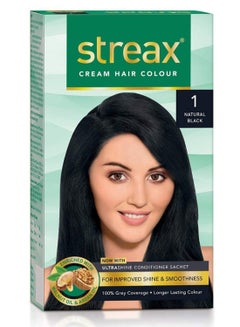 Streax Cream Hair Color Natural Black 1 