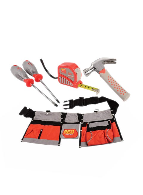 4-Piece Adjustable Tool Belt With Multiple Pockets Toy Toolset