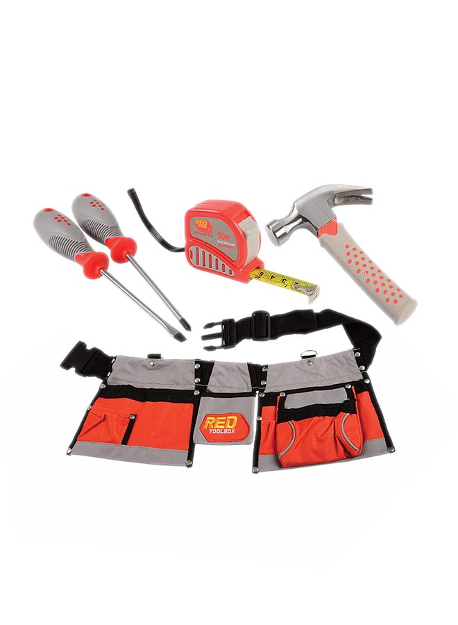 Constructive Playthings 4-Piece Adjustable Tool Belt With Multiple Pockets Toy Toolset  - Image 1