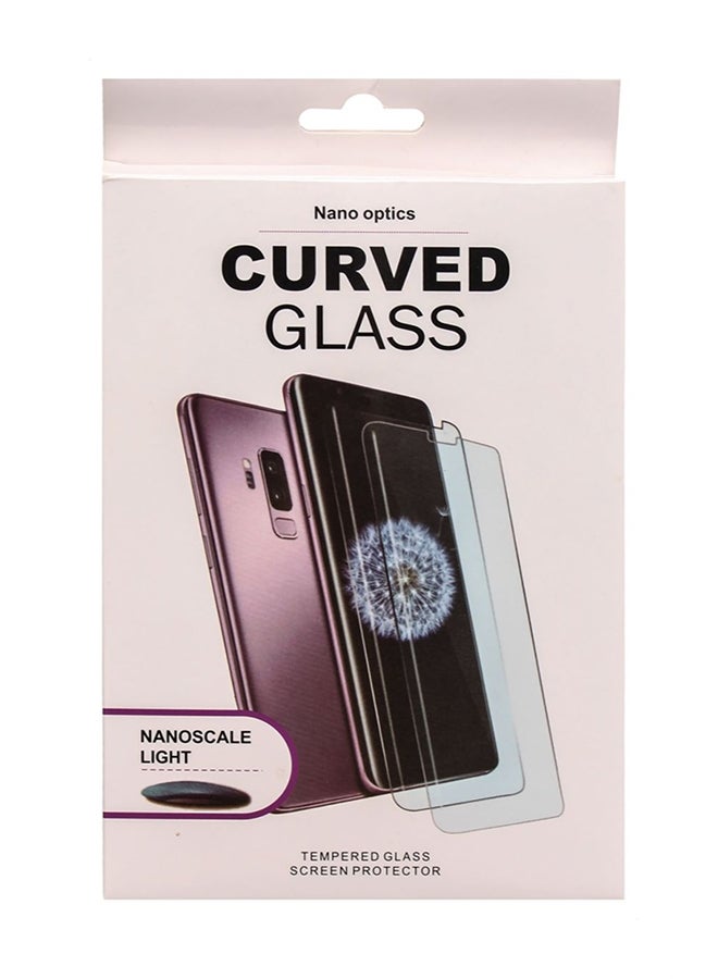 نانو لاصقة حماية للشاشة بتغطية كاملة من الزجاج بنمط مقوس لهاتف سامسونج جالاكسي S9 بلس شفاف