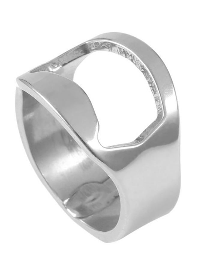 Finger Ring Beer Bottle Opener Silver 24 x 18mm  - Image 1