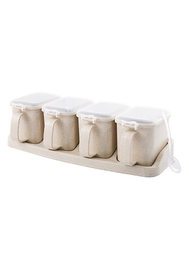 4-Piece Seasoning Jar Box Beige  - Image 1