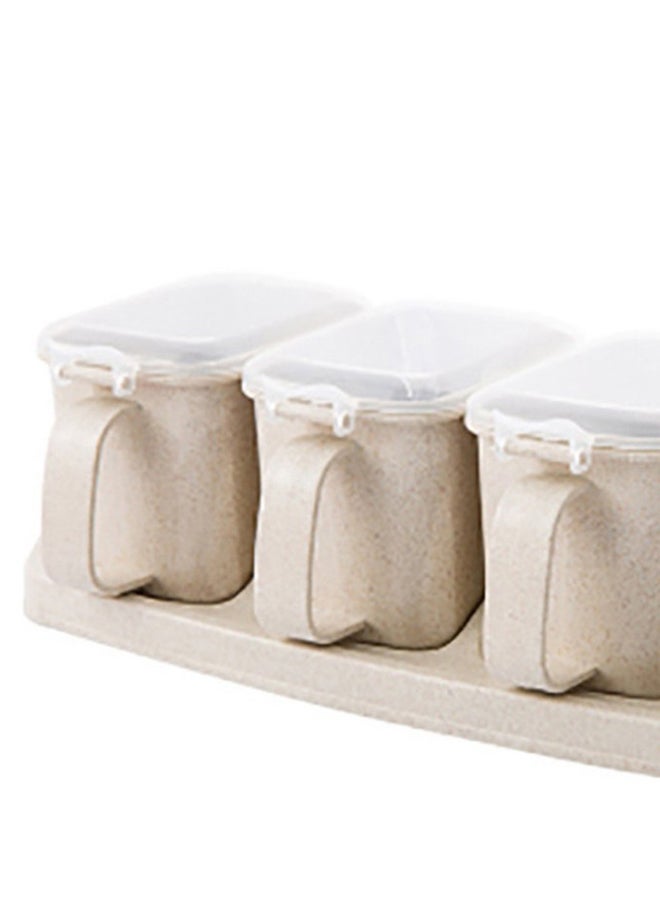 4-Piece Seasoning Jar Box Beige  - Image 3