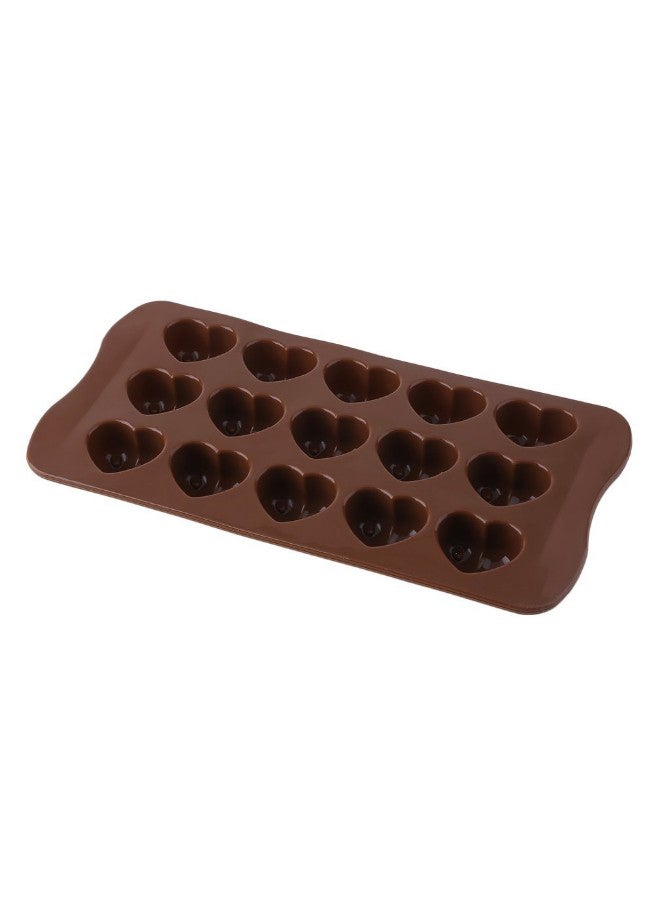 Ice-Cube Chocolate Cake Heart Maker Mould Brown 21.3x10.5x2.3centimeter  - Image 1