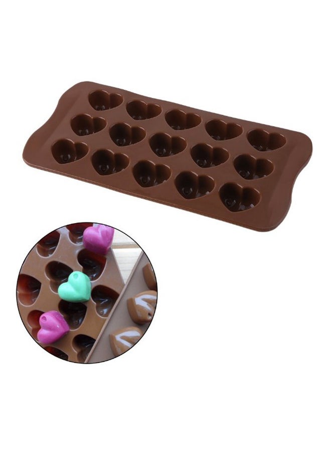 Ice-Cube Chocolate Cake Heart Maker Mould Brown 21.3x10.5x2.3centimeter  - Image 2