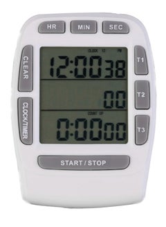 LCD Digital Count Down Triple Timer White 88x66x11mm