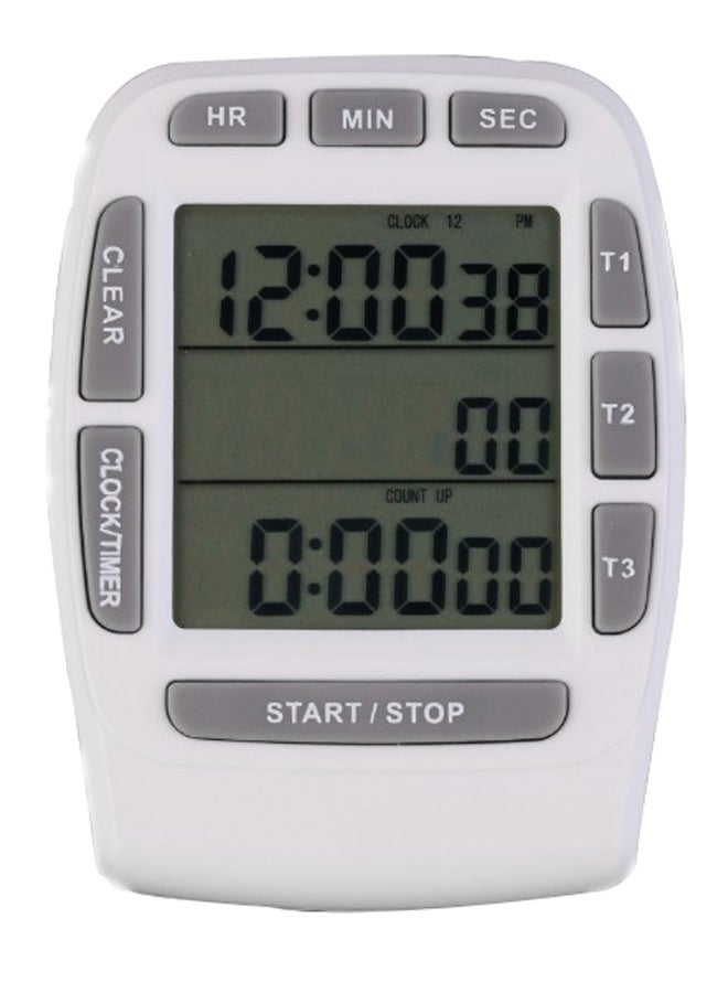 PREUP - LCD Digital Count Down Triple Timer White 88x66x11mm - Image 1