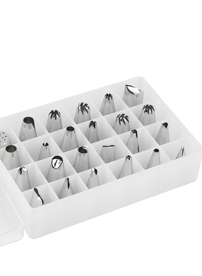 24-Pieces Piping Nozzles Pastry Tips Cupcake Cake Decorating DIY Tool Silver - Image 3