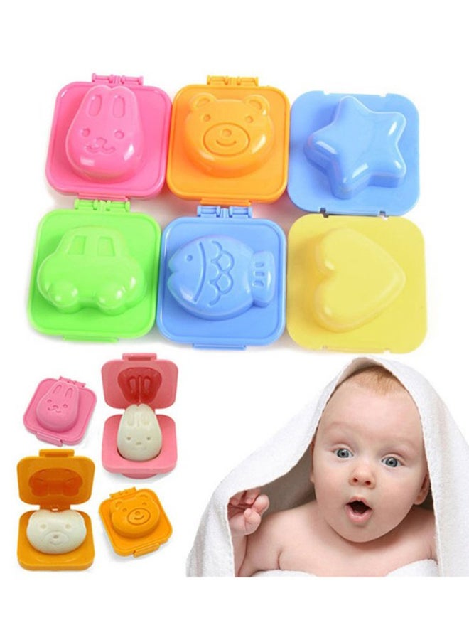 Generic 6-Piece Boiled Egg Sushi Rice Mold Set Multicolour 6.5 x 7.5centimeter  - Image 3