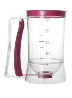 Cupcake Pancake Cake Batter Dispenser Mix Pastry Jug Baking Maker Maroon/Clear 17x18.5x11centimeter