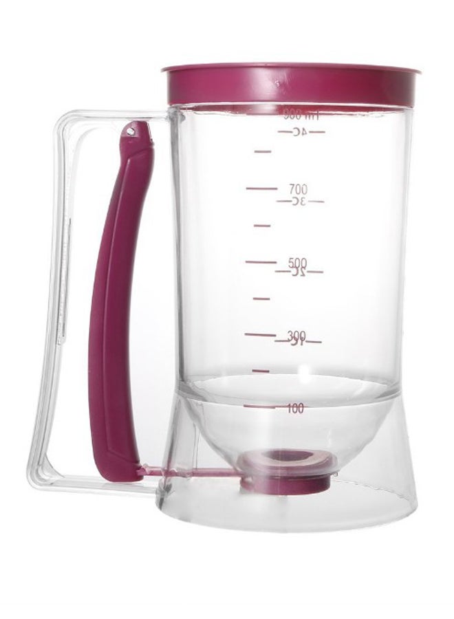 Generic - Cupcake Pancake Cake Batter Dispenser Mix Pastry Jug Baking Maker Maroon/Clear 17x18.5x11centimeter - Image 1