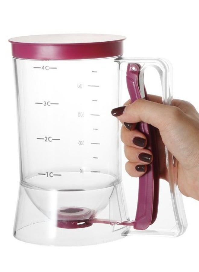 Generic - Cupcake Pancake Cake Batter Dispenser Mix Pastry Jug Baking Maker Maroon/Clear 17x18.5x11centimeter - Image 1