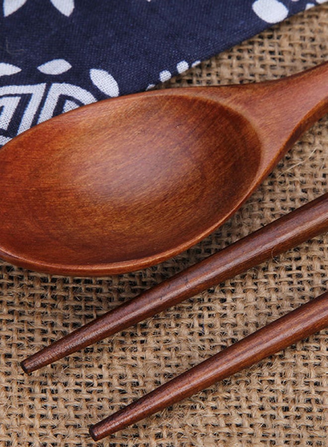 Generic - Cutlery Sets Chopsticks And Spoons Brown - Image 1