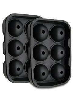 Generic 6 Round Ice Ball Maker Mold Black  - Image 1