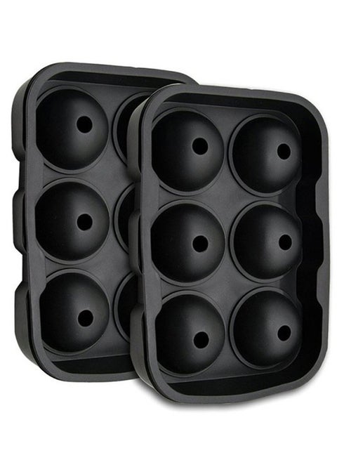 6 Round Ice Ball Maker Mold Black