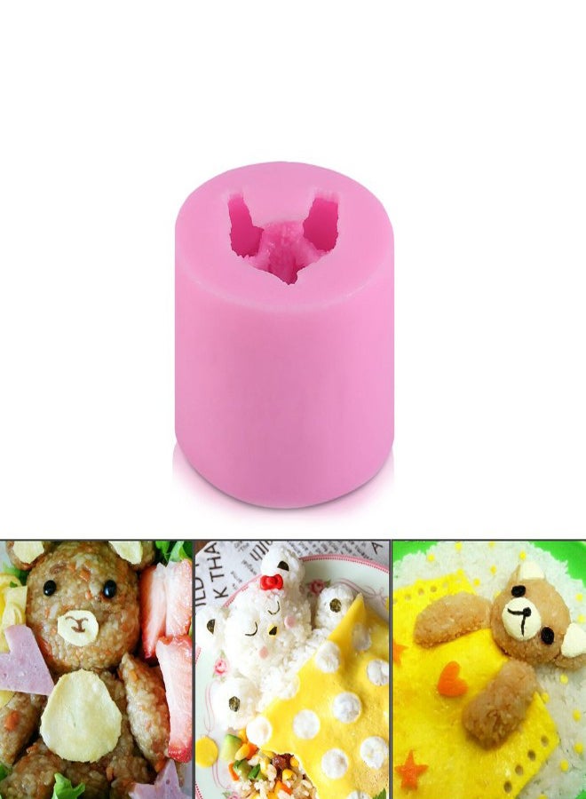 Bear Round Shape Handmade Soap Craft Mold Pink 6x6x5mm