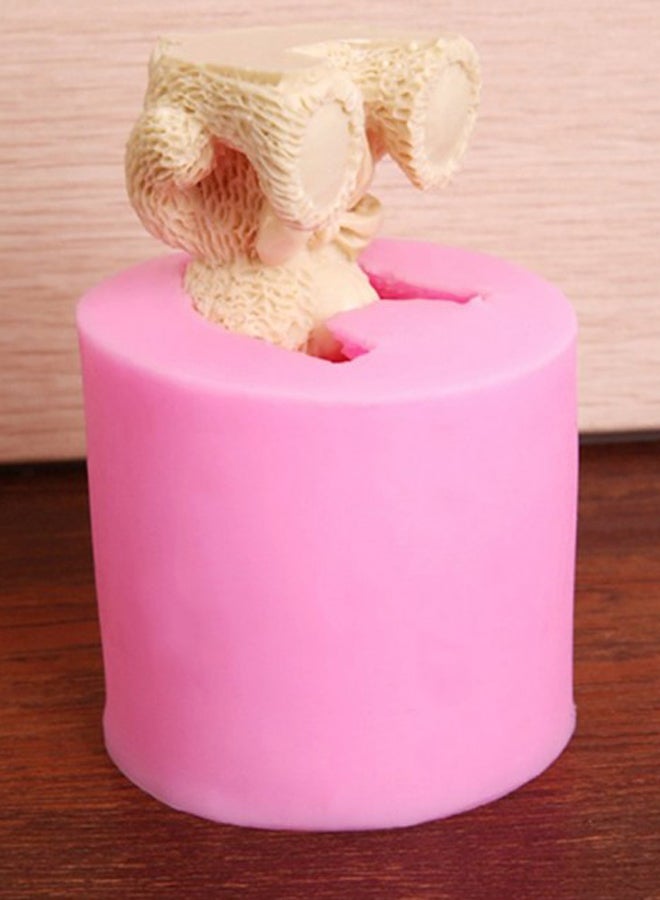 Bear Round Shape Handmade Soap Craft Mold Pink 6x6x5mm