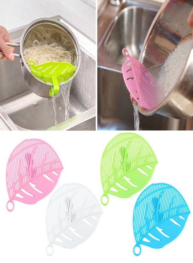 Leaf Shape Rice Wash Sieve Blue 15 x 10.5centimeter  - Image 2