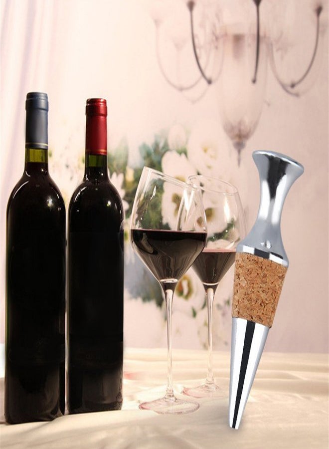 Glyptostrobus Flat Wine Stopper Silver 8centimeter  - Image 2