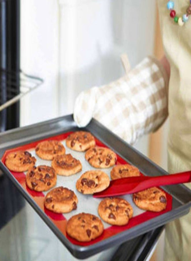 لوح خبز مضاد للالتصاق من مادة قابلة للاستخدام مع الطعام أبيض/أحمر 26 x 29 x 0.7سم - Image 3