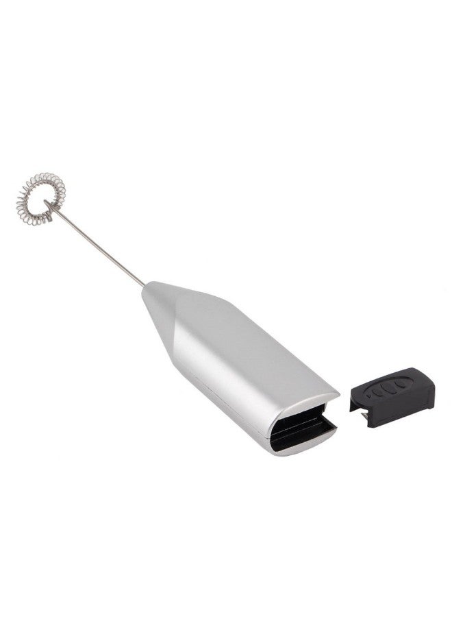 Milk Frother Handheld Foamer Cappuccino Maker Latte Silver/Black 200mm  - Image 1