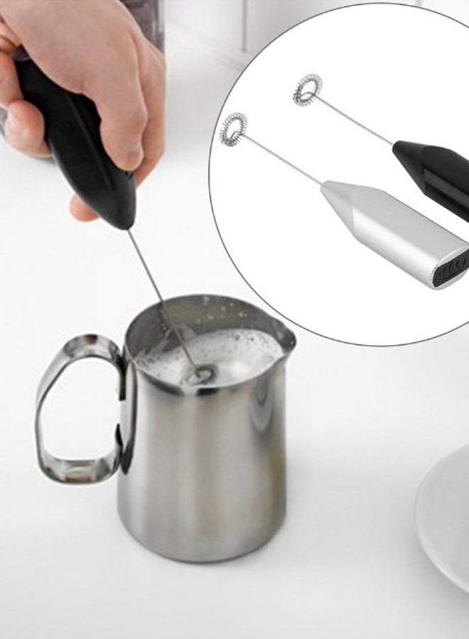 Milk Frother Handheld Foamer Cappuccino Maker Latte Silver/Black 200mm  - Image 2