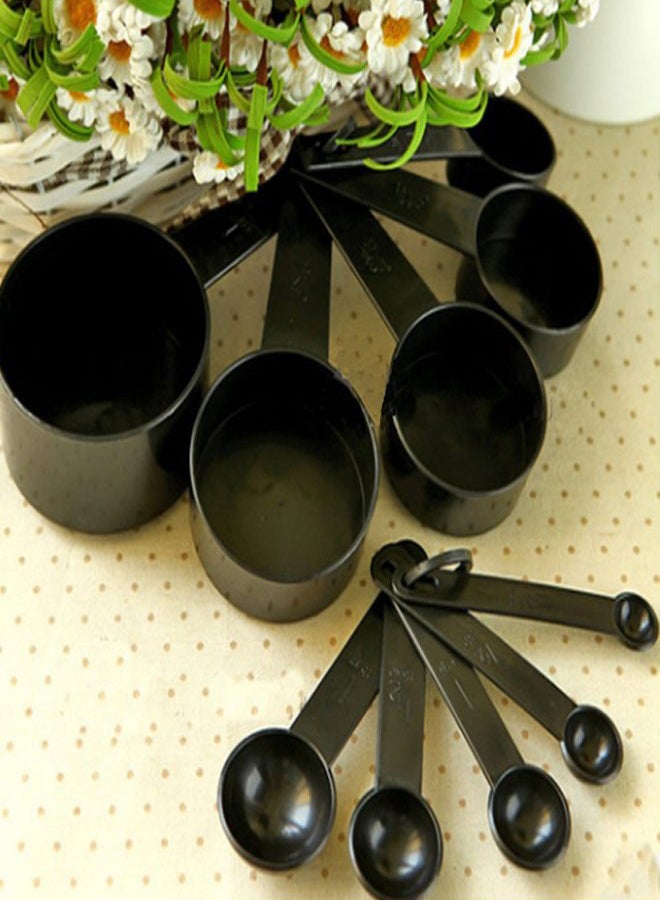 Generic - 10-Piece Measuring Spoons Cups Set Tools Black - Image 1