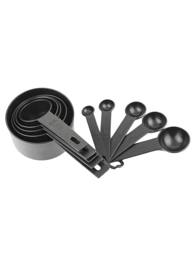 Generic - 10-Piece Measuring Spoons Cups Set Tools Black - Image 1