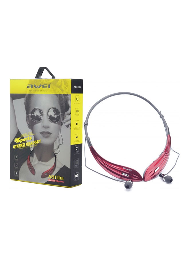 aWEI Neckband Sports Wireless Bluetooth V4.1 Stereo Headset Earphone with mic Red/Grey