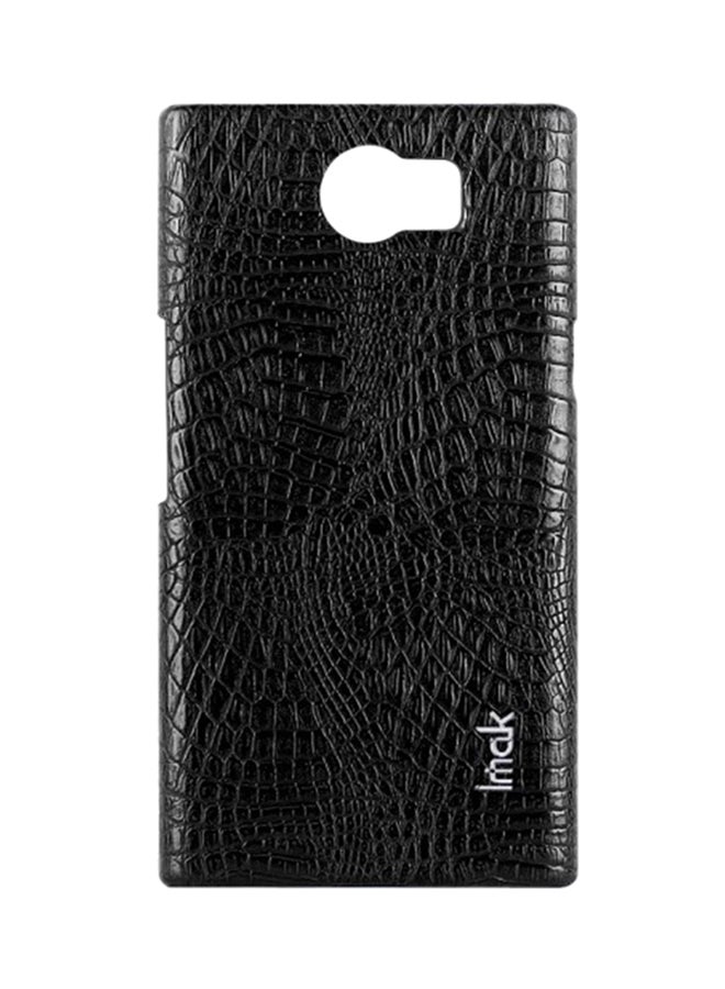Imak Ruiyi Series Crocodile Texture Leather Coated Piece Phone Case For Blackberry Priv - Black