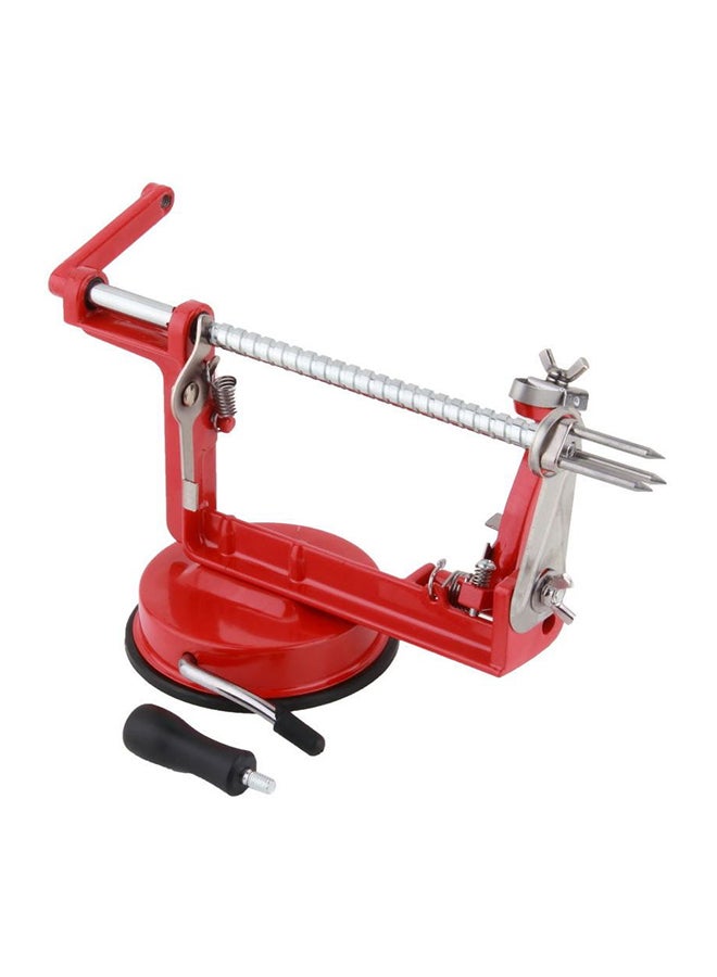 Red 3 In 1 Apple Slinky Machine Peeler Corer Fruit Cutter Slicer Kitchen Tool Multicolour