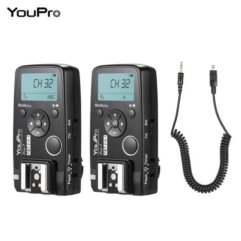 Wireless Flash Trigger With Shutter Cable For Nikon D750/D7500/D7200/D7100/D7000/D610/D600/D5500/D5300/D5200/D5100/D3300/ D3400/D3500 Camera Black