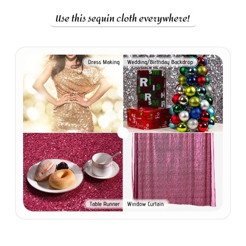 Generic - Shimmer Sequined Background Backdrop Rose Red - Image 1