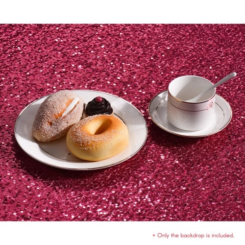 Generic - Shimmer Sequined Background Backdrop Rose Red - Image 1