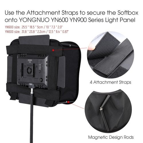 Foldable Flash Light Softbox For YONGNUO/YN600/YN600L II/YN600S/YN600RGB/YN600AIR/YN900 Black/White  - Image 3