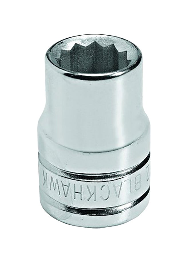 EXPERT E117091, 1/2 In 6pt Standard Socket Metric 13mm Silver