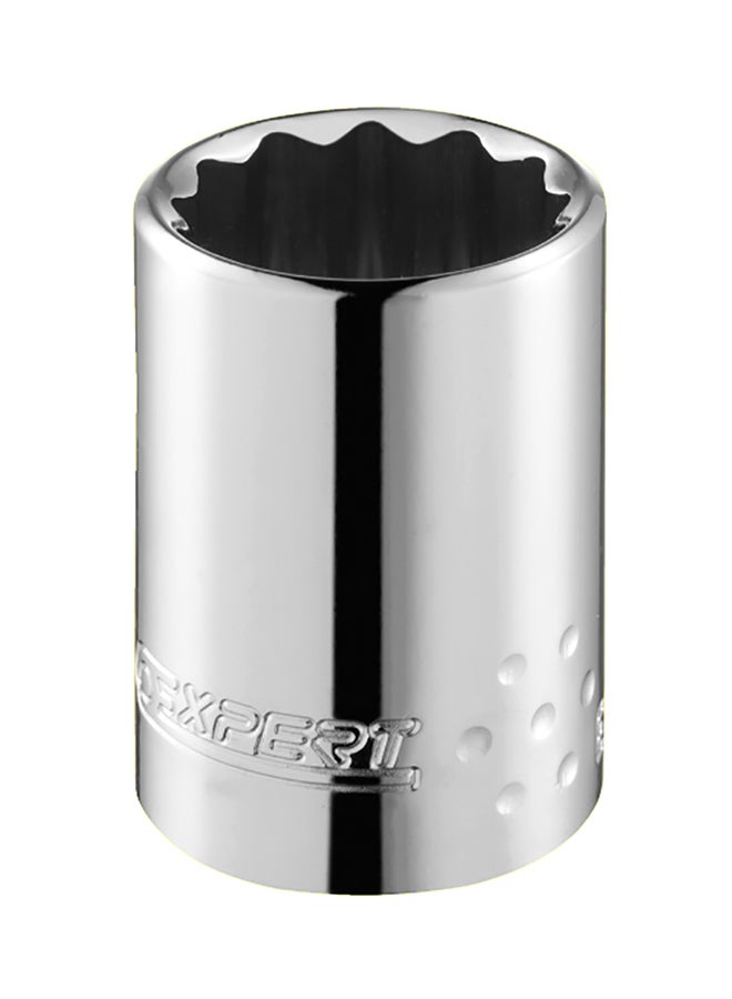 EXPERT E117071, 1/2in 12pt Standard Socket Metric Silver 