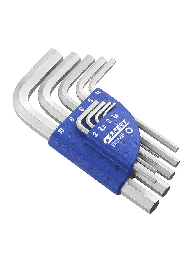 EXPERT E113929 Short Hex Key Set Metric 1.5-10mm 9Pc Black