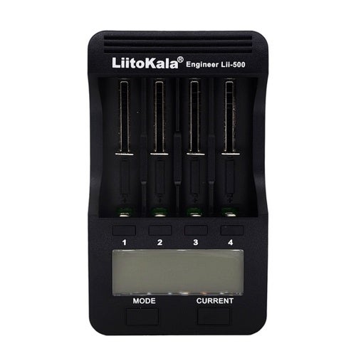 LiitoKala Lii-500 Intelligent Battery Charger With 4 Battery Slot (US Plug) Black  - Image 1