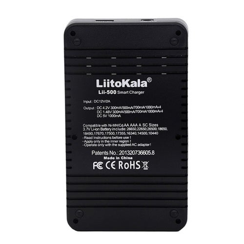 LiitoKala Lii-500 Intelligent Battery Charger With 4 Battery Slot (US Plug) Black  - Image 4