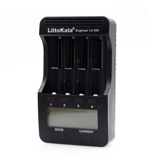 LiitoKala - 4 Slots LCD Battery Charger With EU Adapter Black - Image 1