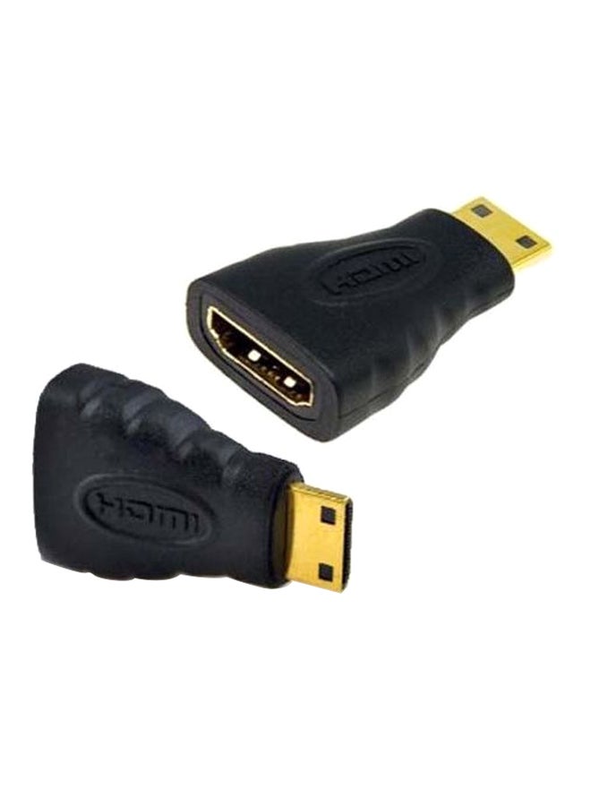 HDMI Female To Mini HDMI Male Adapter Converter Black  - Image 1