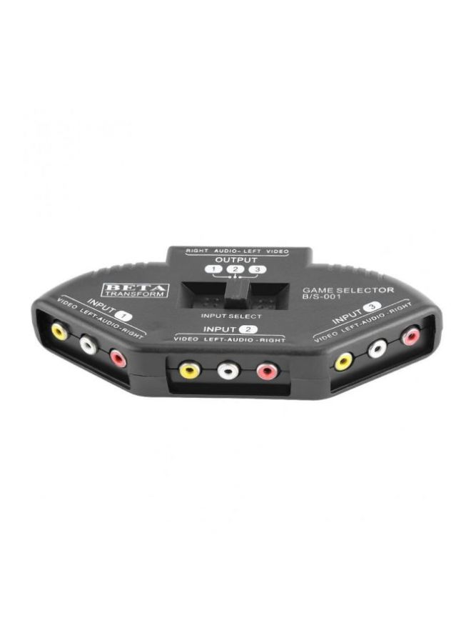 3-In-1 Audio Video Switcher Adapter Black