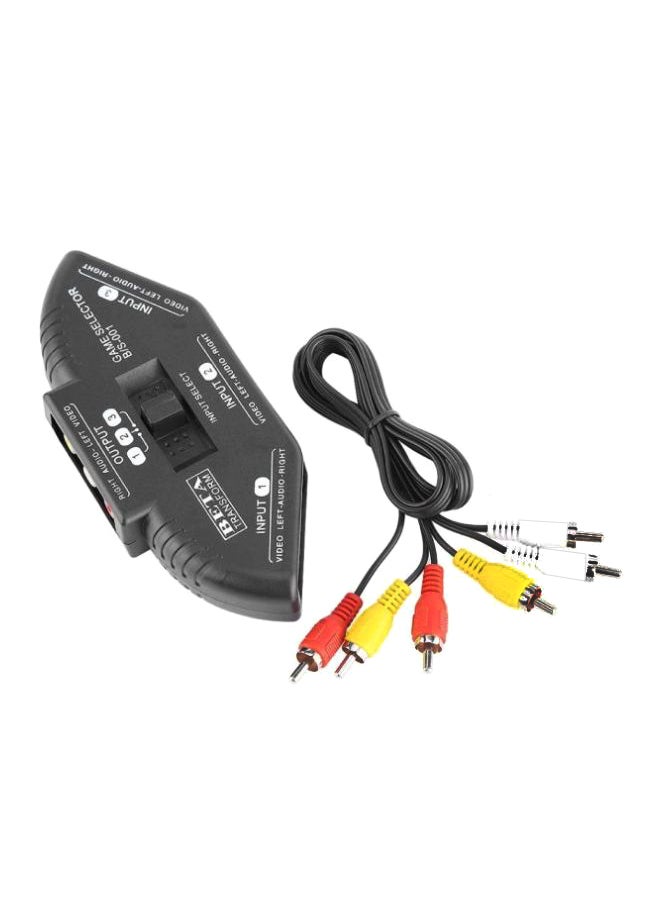 3-In-1 Audio Video Switcher Adapter Black