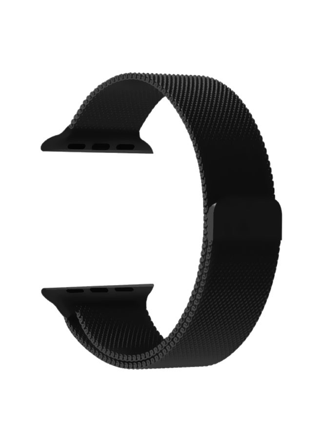 سوار قابل للتبديل لساعة أبل مقاس 38 ملم أسود - Image 1