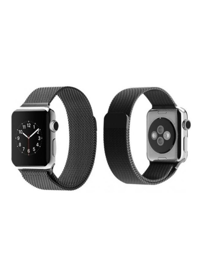 سوار قابل للتبديل لساعة أبل مقاس 38 ملم أسود - Image 2