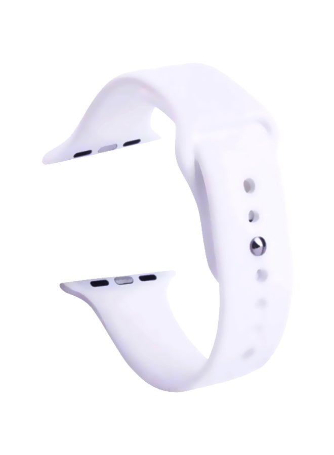 ليجر سوار بديل من السيليكون لساعة أبل مقاس 38 مم أبيض - Image 1