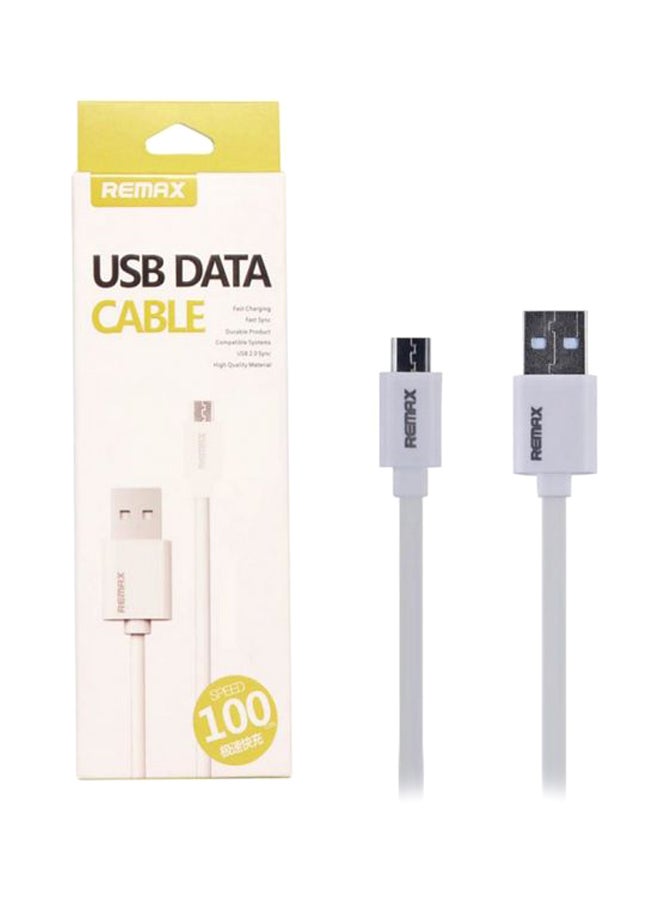 REMAX Micro USB Data Sync Charging Cable White - Image 1